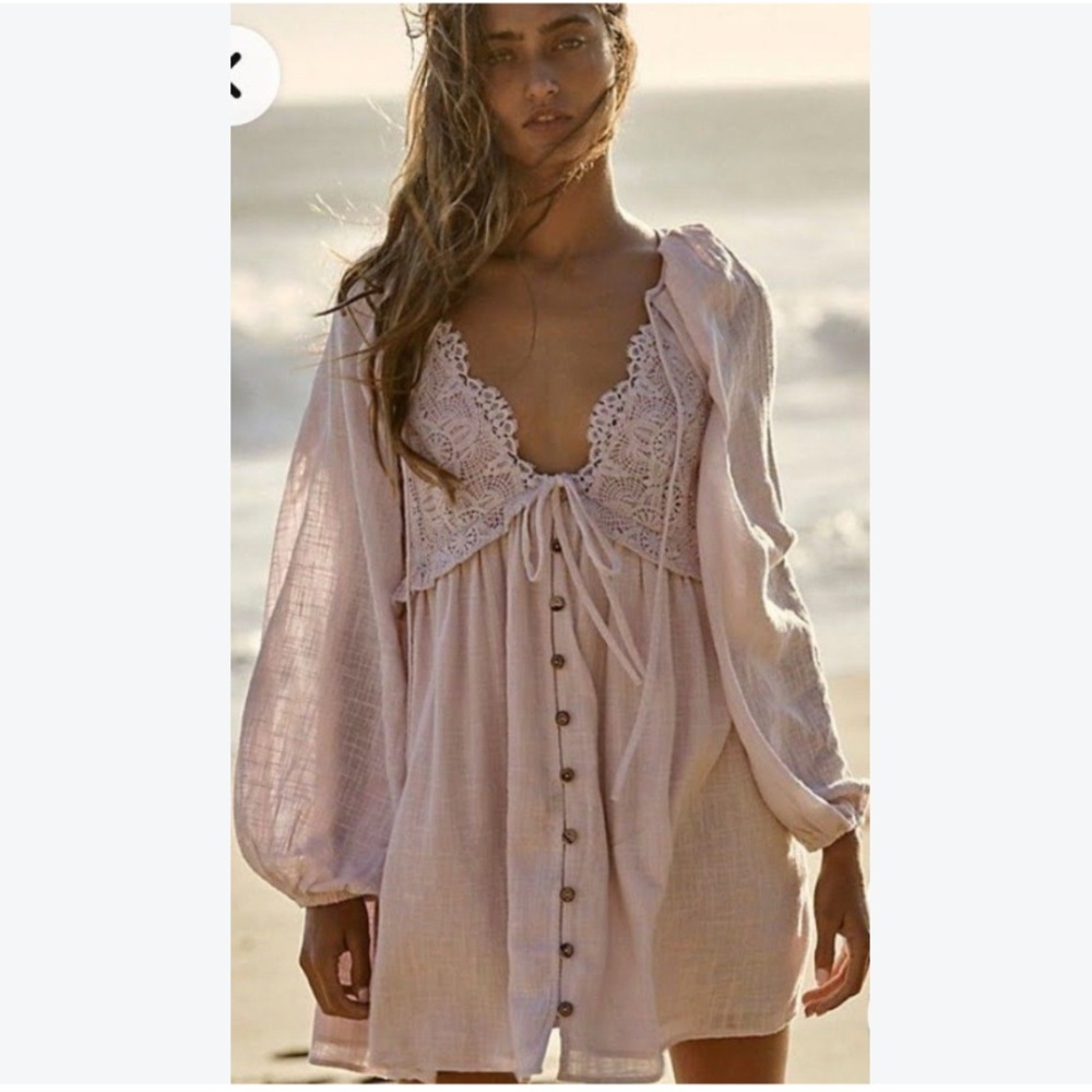 Free People Summer Struttin' crochet-trimmed mini dress